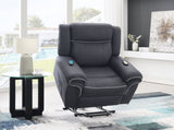 Domana Dark Blue Polished Microfiber Power Nirion Recliner with Lift, Heating& Massage Chair B2726P242436