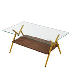 ZUN Coffee Table and End tables Set of 3, Tempered Glass Table with MDF layer, Modern Tables for Living 38109623