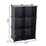 ZUN Cube Storage 6-Cube Closet Organizer Storage Shelves Cubes Organizer DIY Closet Cabinet Black 23704332