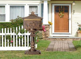 Cast Aluminum Mailbox with Post, Heavy Duty Postal Box with 2 Keys, Baffle Door, Expansion Bolts, 34328138