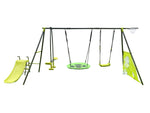 ZUN XNS052 green and blue interesting six function swingset with net swing metal plastic safe swing set W1711105122