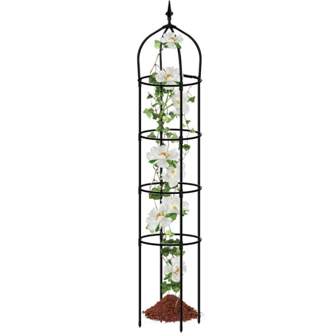 6.2ft Garden Obelisk Trellis,Lightweight Rustproof Plastic Coated Metal Tall Tower Trellis 76173444