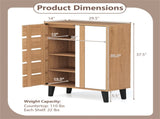 29.5" Farmhouse Shoe Cabinet - 4-Tier Shelves, 3 Adjustable Layers with 9 Height 05788312