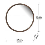 28" Round Wood Mirror, Wall Mounted Mirror Home Decor for Bathroom Living Room W2078124099