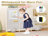 Kids Bus Toy Organizer with Built-in Whiteboard, 4 Drawers2 Cabinets 180LBS Total Weight Capacity 18971532