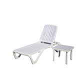Outdoor Chaise Lounge, Pool Lounge Plastic Adjustable Recliner in-Pool Lounger Tanning Lounge W1859P170164