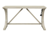 Farmhouse 3-Piece Counter Height Dining Table Set with USB Port and Upholstered Stools,Milky N717P352068A