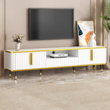 ON-TREND Luxury Minimalism TV Stand Open Storage Shelf for TVs Up to 85", Entertainment Center WF320395AAK