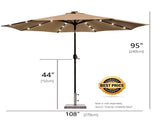 9ft Solar LED Lighted Patio Umbrella, Table Market Umbrella, Outdoor Umbrella for Garden, 47290384