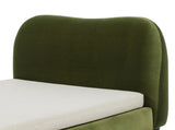 Roman Upholstered Modern Pet Bed, Small to Medium Dog or Cat Olive Green Performance Velvet B2719P448984