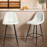 ZUN Counter Stools,Set of 2 Bar Stools with Back and Footrest, Modern Metal Counter Height Barstools for W561P175953