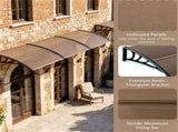 39"x30" Modern Polycarbonate Window Door Awning, UPF50 Waterproof Windproof Outdoor Patio Canopy 20740493