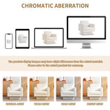 360&deg Modern Swivel Accent Chair,30" W Teddy Sherpa Round Armchair,Thick Padded Single N723P225031K