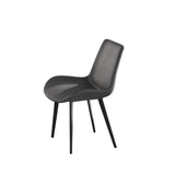 ZUN Modern Dining Chair Living Room Black Metal Leg Dining Chair-Grey-4pcs/ctn W153567956