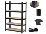5 Tier Heavy Duty Metal Shelving Rack Unit Garage Storage Shelf Black UK 12865320