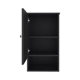 ZUN Medicine Cabinet 28.6" H, with 1 Door and 3 Shelves, Black B097P250858