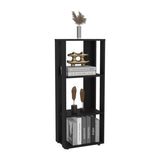 ZUN Eco 39" Tall Four-Tier Bookcase, Living Room, Storage Cabinet, Shelves Black B070P254757