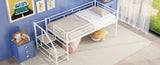 Mid Loft Bed with Storage stairs, Twin, White MF323325AAK