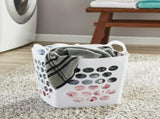 (4 pack)Plastic Laundry Hamper, Flexible Square, Breathable with Handles, White (Shipment from 37294512