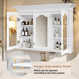 40" Medicine Cabinet with Mirror, Bathroom Storage Cabinet with Mirror Door and Shelves, Wall N710P264317K