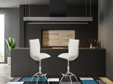 Modern Barstool Texture Leatherette/Chrome Adjustable Height In Soft White Color B091119814