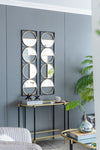 ZUN 47.2" Eclectic Styling Metal Beaded Black Wall Mirror with Contemporary Design for Bedroom,Liveroom W2078124372