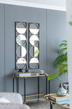 ZUN 47.2" Eclectic Styling Metal Beaded Black Wall Mirror with Contemporary Design for Bedroom,Liveroom W2078124372