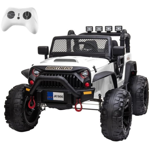 ZUN Large Wheels 2 Seater Kids Electric Car Powerful Electric Ride On Truck w/Remote Control, 2 Speeds, 23918294