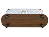 39" Fluted Liquor & Coffee Bar with 6 Wine Racks and 3 Glass Holders, Mid-Century Modern Bar 89790061