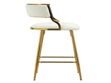 (SET of 2) 26'' Counter height bar stools Corduroy kitchen island counter bar stool with back,golden 25086377