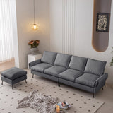 104.5"Modern Sectional Technical leather L-Shaped Sofa Couch with Convertible Ottoman 68276299