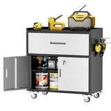 Metal garage cabinets, rolling tool cart boxes with wheels T3421P312355