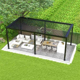 8640E Louver Pergola 10x19FT Aluminum Frame & Steel Louvers W2089P187625