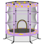 ZUN 55 Inch Kids Trampoline with Safety Enclosure Net, 4.5FT Outdoor Indoor Trampoline for Kids 48122796