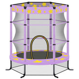 ZUN 55 Inch Kids Trampoline with Safety Enclosure Net, 4.5FT Outdoor Indoor Trampoline for Kids 48122796