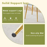 Round dining table with glass top, gilded metal legs, exquisite living, starting from details, W1151P205872