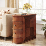 1pc Solid Bedroom Bedside Table with 2 Storage Drawers Solid 91370281