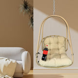 Swing Egg Chair with Stand Indoor Outdoor Wicker Rattan Patio Basket Hanging Chair with C Type W2707P296437