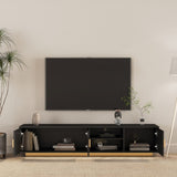 Mid Century Modern TV with LED Lights for 80 Inch TV, Entertainment Center Wooden TV, TV W1321P154003