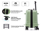 22 Inch Ride-on Suitcase for Kids & Teens, Toddler Travel Luggage with Seat, Spinner Wheels, Safety 11331487