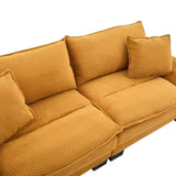 Corduroy Sofa Sleeper Couch Loveseat Sofa with Pillows Comfy Upholstered Deep Seat Sofa for W676P184141
