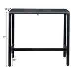 ZUN 40in Iron With Adjustment Knob Patio Bar Table Black 72049429