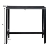 ZUN 40in Iron With Adjustment Knob Patio Bar Table Black 72049429