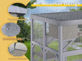 Outdoor Wooden Catio Multi-functional Cat Enclosure, 4 Platforms & 2 Napping Houses, 2 Strong Locks, W3166P476669