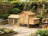 59" Backyard Wooden Chicken Cage Outdoor Poultry Habitat with 2 Doors, Nesting Box & Detachable 49901563