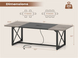 71 Inch Conference Table with Built-in Charging Station, Large Meeting Room Table for Office & 02412555