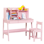 ZUN Modern classic desk, children's desk, solid wood desk, bedroom boy and girl family desk and chair W679126465