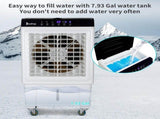 -3 in 1 Portable Evaporative Cooler,Indoor,Outdoor,2353CFM Personal Air Cooler with remote ,7.93 Gal 28339062