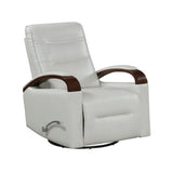 1pc Swivel Gliding Recliner Faux Leather Upholstered Solid Rubberwood Arms Luxurious Living Room B011P329245