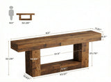 63" Farmhouse Wooden Console Table, 2-Tier Sofa Table for Entryway 53930617